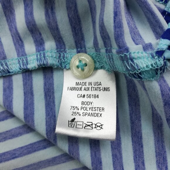 B Draddy Streamsong Polo Shirt Performance Striped Blue Mens Medium - Picture 5 of 10